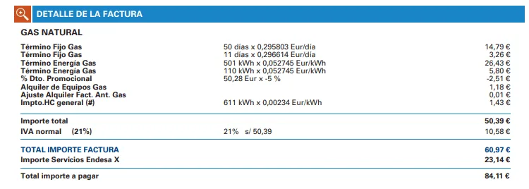 Factura de Endesa X