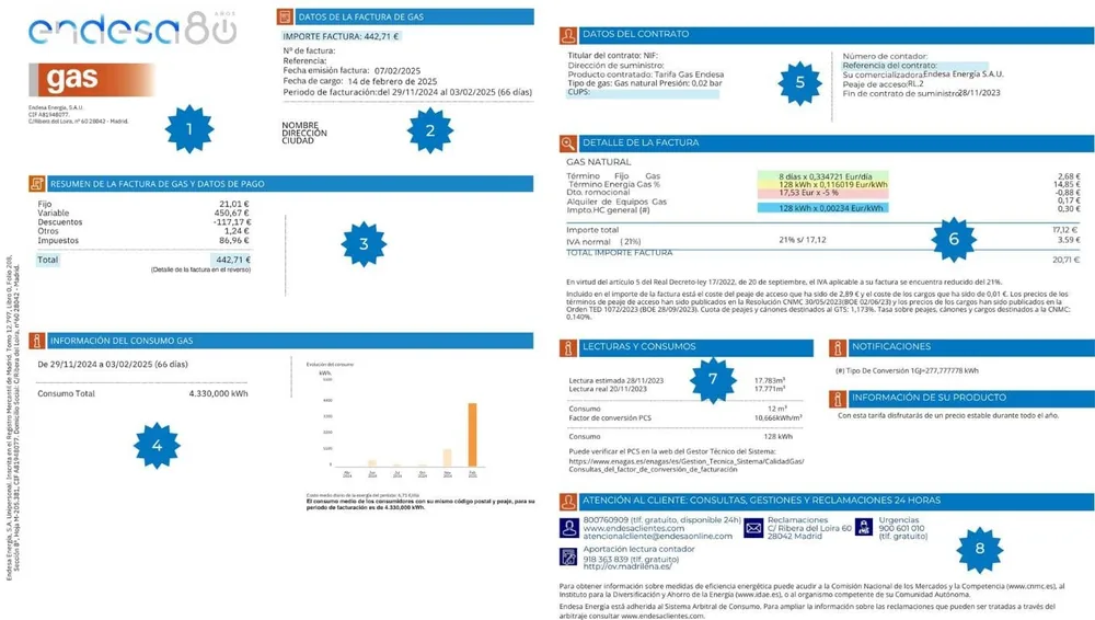Factura de Gas Endesa